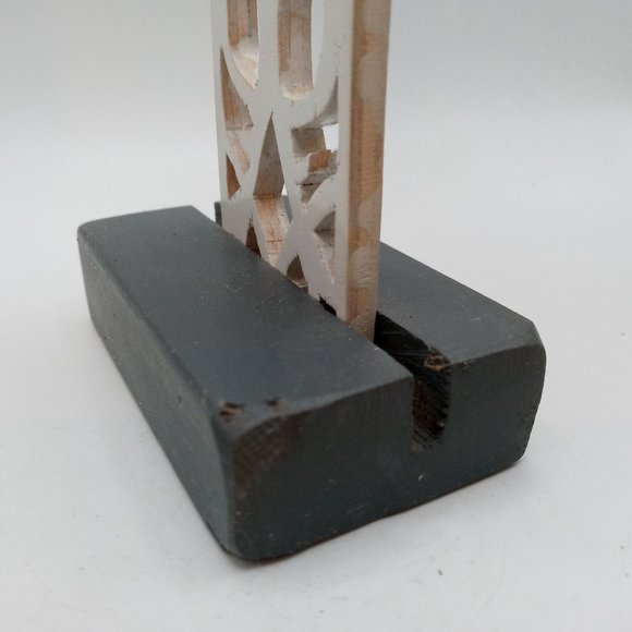 Jesus Cross Folk Art Sculpture Scrollwork Handmade Christian Easter OOAK Vintage - Picture 14 of 14